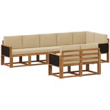 vidaXL Zunanja garnitura za sedenje 8 pcs Naravna in bež Poliester, (5000280693) | Shoptok.si