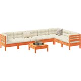 The Living Store Vrtna sedežna garnitura 8-delna z blazinami voščeno rjava - Vrtna Sedežna Garnitura, (21465713) | Shoptok.si