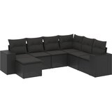 Maison Chic Seti vrtnega pohištva - Vrtna garnitura - Vrtni pohištvo set 7-delna z blazinami črn poli ratan, (21803033) | Shoptok.si