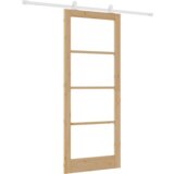 vidaXL Klizna vrata s okvirom 'ORKDAL'od masivnog drva i stakla | shoptok.hr