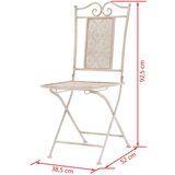 Bistro 3-dijelni bistro set čelični bijeli | shoptok.hr