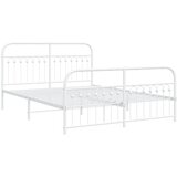 vidaXL Metalni okvir kreveta uzglavlje i podnožje bijeli 150 x 200 cm | shoptok.hr