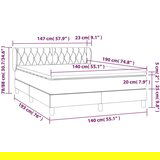  Krevet s oprugama i madracem crni 140 x 190 cm od tkanine | shoptok.hr
