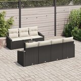  Vrtna sofa set Set od 8 Bež crna Ratan poliester Vanjski stol | shoptok.hr