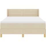  Postelja z vzmetnico z vzmetnico krema 140 x 190 cm blago, (5000128222) Slike