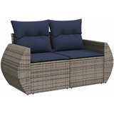  Set sofe 8 kom. Siva i tamnoplava Poli Rattan i čelik | shoptok.hr
