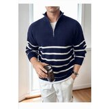 Dewberry 71766 Zippered Knit Mens Sweater-NAVY Cene