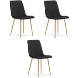  TURIN stolica - crni baršun / noge u boji drveta x 3 | shoptok.hr