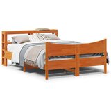  Okvir kreveta s uzglavljem voštano smeđi 120x190 cm od borovine | shoptok.hr