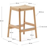 Kave Home Barske stolice u setu 2 kom od punog hrasta u prirodnoj boji (visine sjedala 66 cm) Yalia – | shoptok.hr
