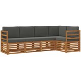  Sekcijska garnitura s jastukom 5 pcs Prirodna i antracit | shoptok.hr