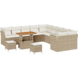  Set od 13 komada vrtnog namještaja s jastučićima bež poli ratan akacija | shoptok.hr