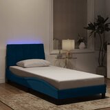  Okvir kreveta s LED-om bez madraca Hanko plavi 80 x 200 cm baršunasti | shoptok.hr