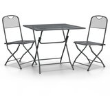  3-dijelni vrtni blagovaonski set ekspandirani metal antracit Antracitno siva Dužina stola 60 cm | shoptok.hr