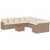 Maison Chic Seti vrtnega pohištva - Vrtna garnitura - Vrtni pohištvo set 11-delna z blazinami bež poli ratan, (21816185) | Shoptok.si