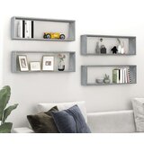 Maison Chic Stenska kockasta polica - Viseča polica 4 kosi siva sonoma 80x15x26,5 cm, (21793847) | Shoptok.si