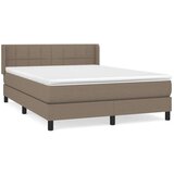  Box spring postelja z vzmetnico taupe 140x200 cm blago, (20897316) | Shoptok.si