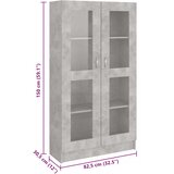  Vitrina siva boja betona 82,5 x 30,5 x 150 cm konstruirano drvo | shoptok.hr