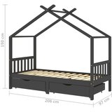  Za dječji krevet s ladicama tamnosivi 90x200 cm borovina | shoptok.hr