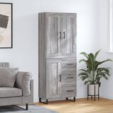 vidaXL Visoka komoda siva sonoma 69,5x34x180 cm inženirski les | Shoptok.si