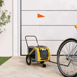 Prikolica za bicikl za pse žuto-crna od tkanine i željeza | shoptok.hr