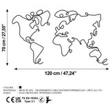 WALLXPERT dekorativni metalni zidni pribor world map led 257 | ePonuda.com