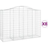  Lučne gabionske košare 8 kom 200x50x140/160cm pocinčano željezo | Eponuda.ba