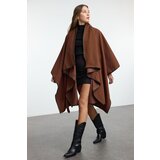 Trendyol Brown Oversize Soft Texture Poncho Coat