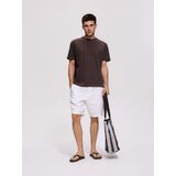 Reserved Comfort fit majica kratkih rukava od strukturirane tkanine - tamnosmeđe | shoptok.hr
