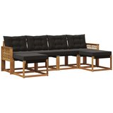 vidaXL Zunanja garnitura za sedenje z blazino 6 pcs Naravna in črna, (5000281957) | Shoptok.si