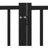 vidaXL Ograda za pse z vrati zložljiva 15 panelov črna 750 cm les | Shoptok.si