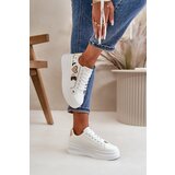 Boto Women's Platform Sneakers With Decorative Writing White Orlian | Shoptok.si