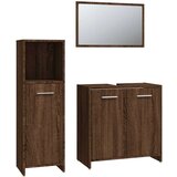  3-dijelni set kupaonskog namještaja boja smeđeg hrasta drveni | shoptok.hr