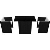  3-dijelni bistro set od poliratana s jastucima crni | shoptok.hr