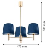 Brilagi Luster na šipci MONTE 3xE27/15W/230V plava/zlatna | Eponuda.com