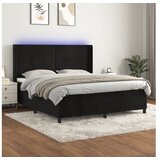 vidaXL Krevet box spring s madracem LED crni 160x200 cm baršun Cijene