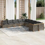 vidaXL 10-dijelni set vrtnih sofa od poliratana s jastucima sivi | shoptok.hr