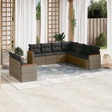 vidaXL 9-dijelni set vrtnih sofa od poliratana s jastucima sivi | shoptok.hr