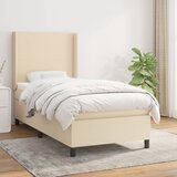 vidaXL Krevet s oprugama i madracem krem 90 x 200 cm od tkanine | shoptok.hr