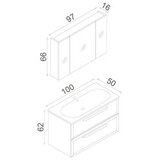 Hanah home Kupatilski ormarić sa umivaonikom i ogledalom (2 komada) Nuvola 100 v2 181 | Eponuda.com