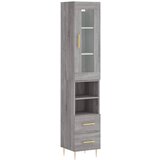 Maison Chic Visoka omara - Komoda - Predalnik siva sonoma 34,5x34x180 cm inženirski les, (21719715) Cene