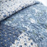 Bianca Modro bombažno prešito pregrinjalo 220x230 cm Floral Patchwork – | Shoptok.si