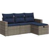  4-dijelni set vrtnih sofa od poliratana s jastucima sivi | shoptok.hr