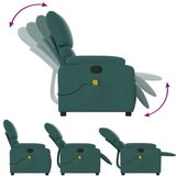  Masažni naslanjač temno zeleno blago | Shoptok.si