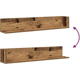 vidaXL Stenske police 2 kosa starinski les 100x16,5x16,5 cm inž. les | Shoptok.si