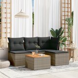 Maison Chic Seti vrtnega pohištva - Vrtna garnitura - Vrtni pohištvo set 5-delna z blazinami siv poli ratan, (21820758) | Shoptok.si