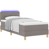  LED Box Spring Krevet Sivo-smeđa 100 x 200 cm tkanina | shoptok.hr