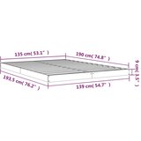  Okvir za krevet bijeli 135 x 190 cm bračni od masivne borovine | shoptok.hr