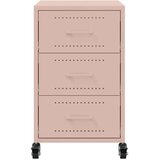 vidaXL Nočna omarica roza 36x39x59 cm jeklo | Shoptok.si