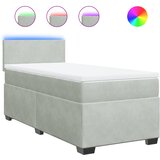 Box spring krevet s madracem svjetlosivi 80 x 200 cm baršunasti | shoptok.hr